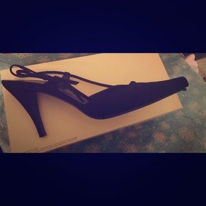 Yves Saint Laurent suede evening pumps